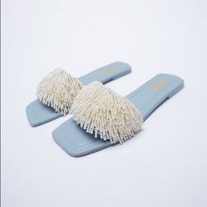 Zara Slide Sandals with Pearls